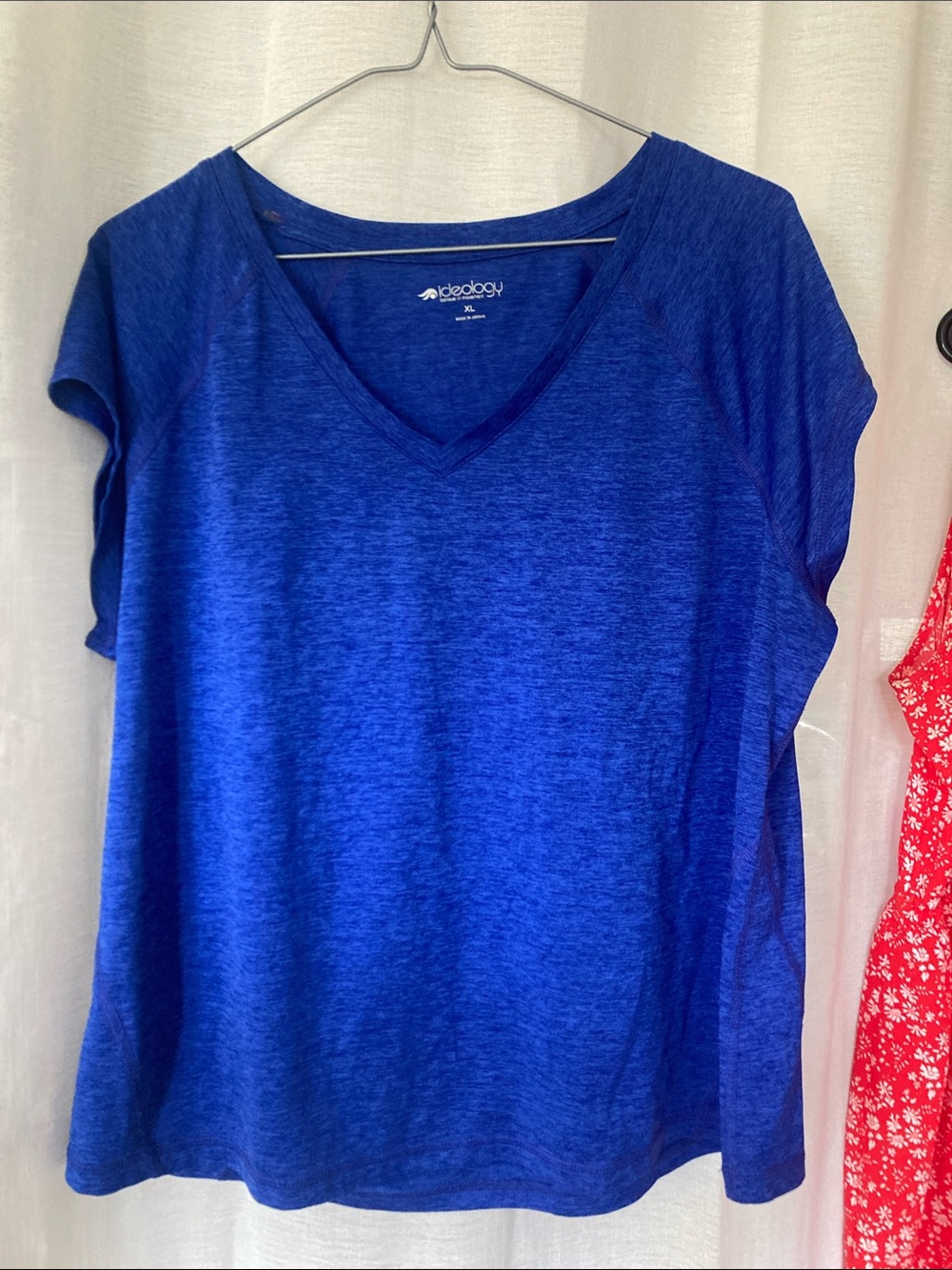 Ideology Women's Blue V-Neck Short Sleeve Tee